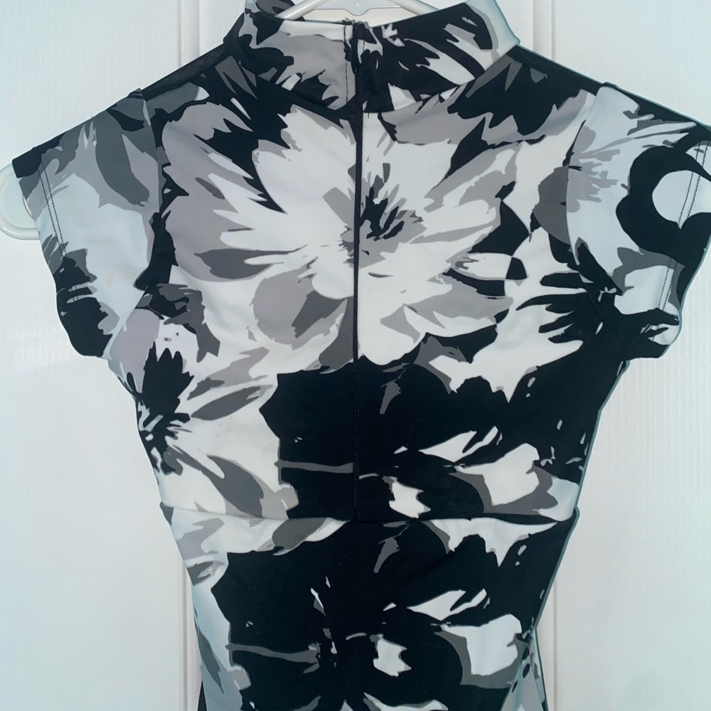 Beautiful Class-In brand dance leotard, 1/4 zip cap sleeve.